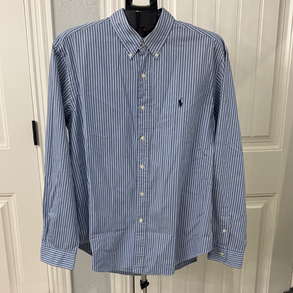 Polo Ralph Lauren Blue and White Striped Shirt
